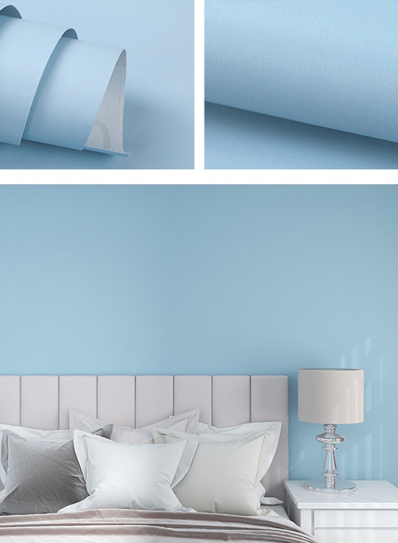 NOAEOU Peel and Stick Wallpaper, Light Blue 60CM x 10M Sticky Wallpaper Waterpoof Self Adhesive Decorative Contact Paper Vinyl Roll for Wall Kitchen Wallpaper for Bedroom - Image 1